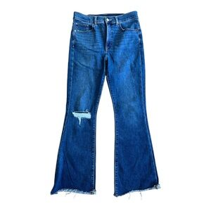EXPRESS Flare High Rise Size 10R Distressed Women Jeans